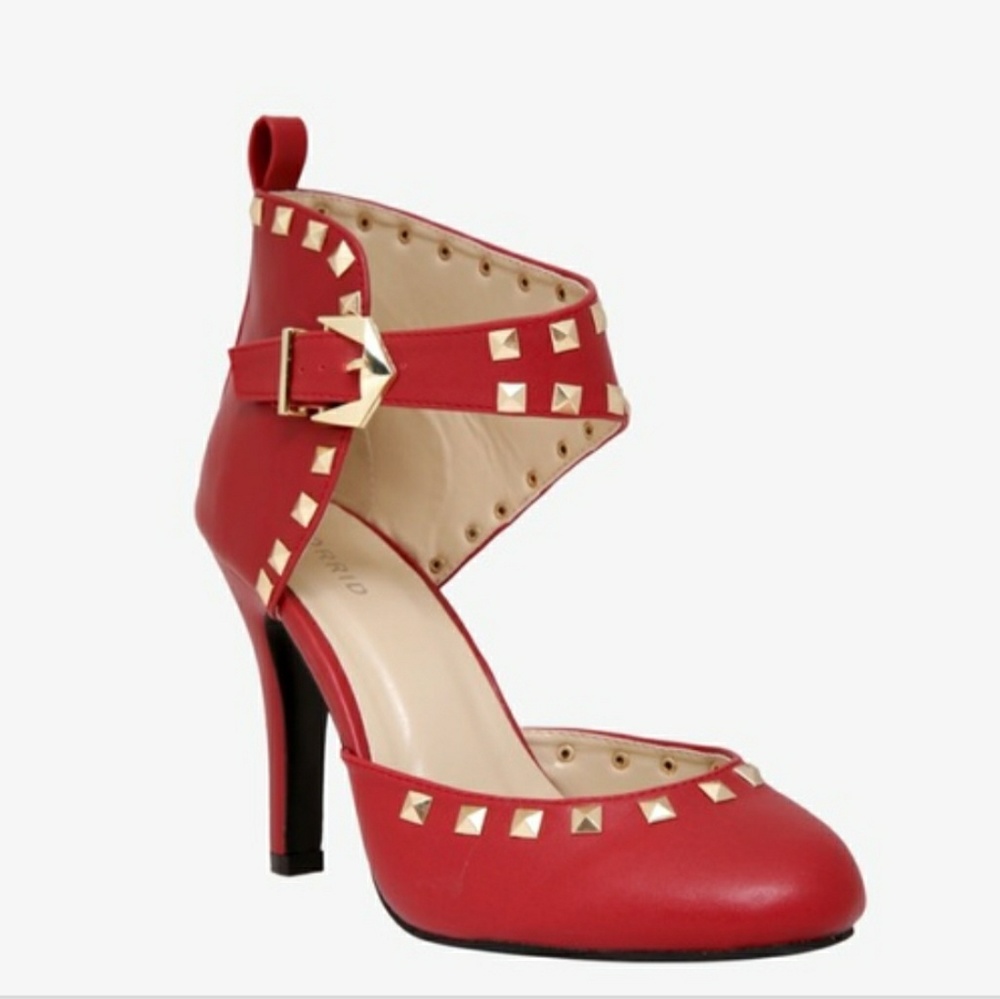 Torrid Red Heels With Gold Studs